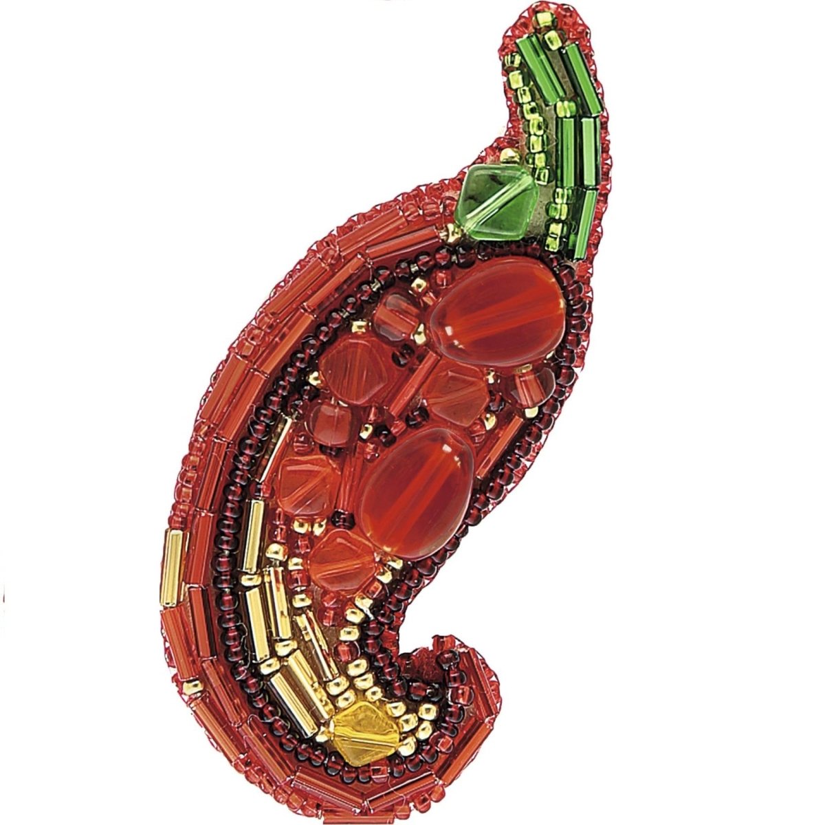 Beadwork kit for creating broоch Crystal Art Chile