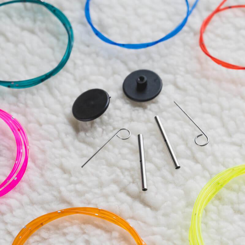 KnitPro Cord Connectors for effortless cable linking.