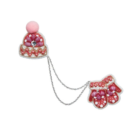 Beadwork kit for creating brochо Crystal Art Hat and mitten