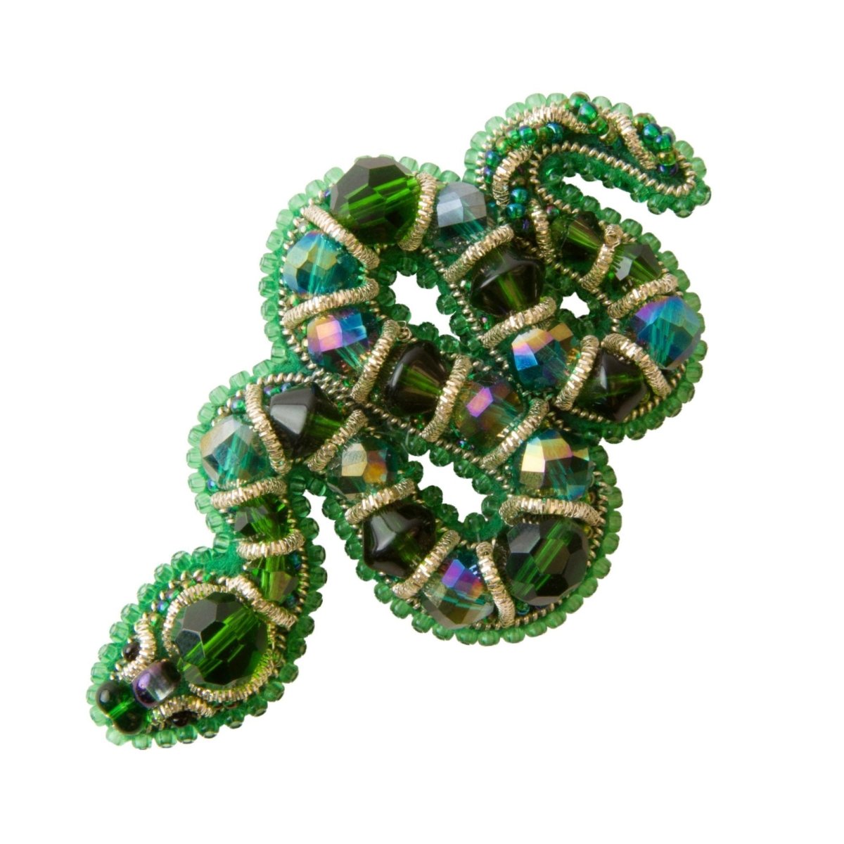 Crystal Art Snake brooch kit with shimmering beads.