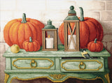 Counted cross stitch Gifts of Autumn with Aida fabric.