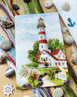 At the Native Coast counted cross stitch kit, Aida fabric.