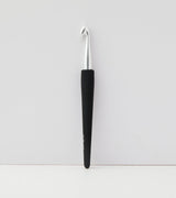 Silver Aluminium Hook by KnitPro, Black Soft Grip Handle