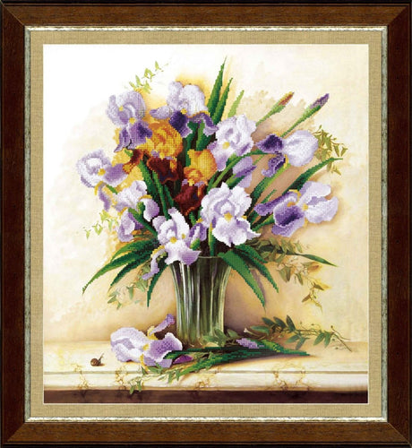 IRISES Beadwork kit Bead Embroidery Needlepoint Handcraft kit