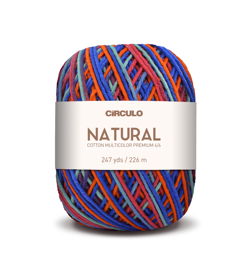 Circulo Barroco Multicolor Premium 4/6, 100% Cotton Yarn for Crochet and Knitting, 226m/200g - Leo Hobby Marketplace
