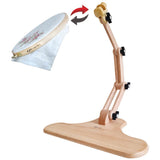 Nurge adjustable wooden embroidery table stand for seated work.