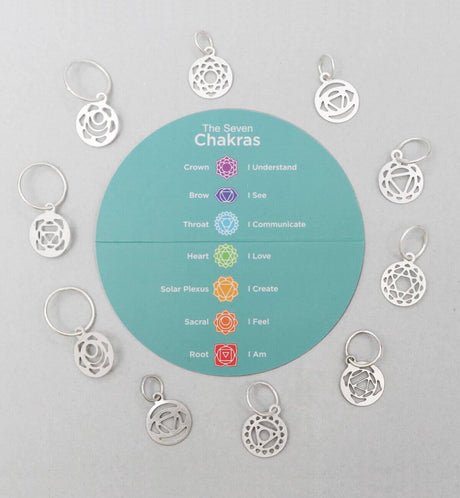 Sterling Silver Plated Chakra Stitch Markers by KnitPro